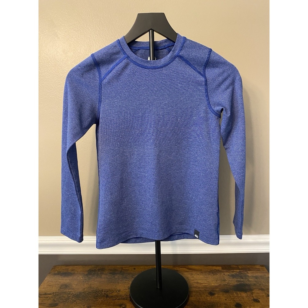 REI Co-op Kids Midweight Long Sleeve Base Layer Top Blue Kids Size M (10-12)